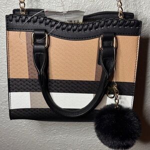 Stylish Black and Tan Women's Handbag